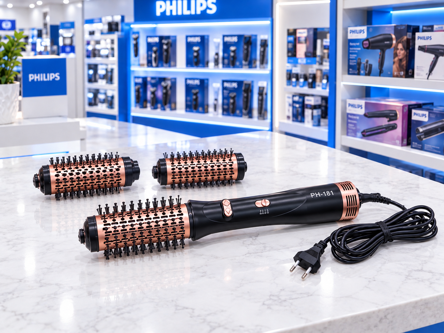 سشوار برس دار چرخشی دوکاره کیفیت بالا فلیپس PHILIPS PROFESSIONAL 181  2in1