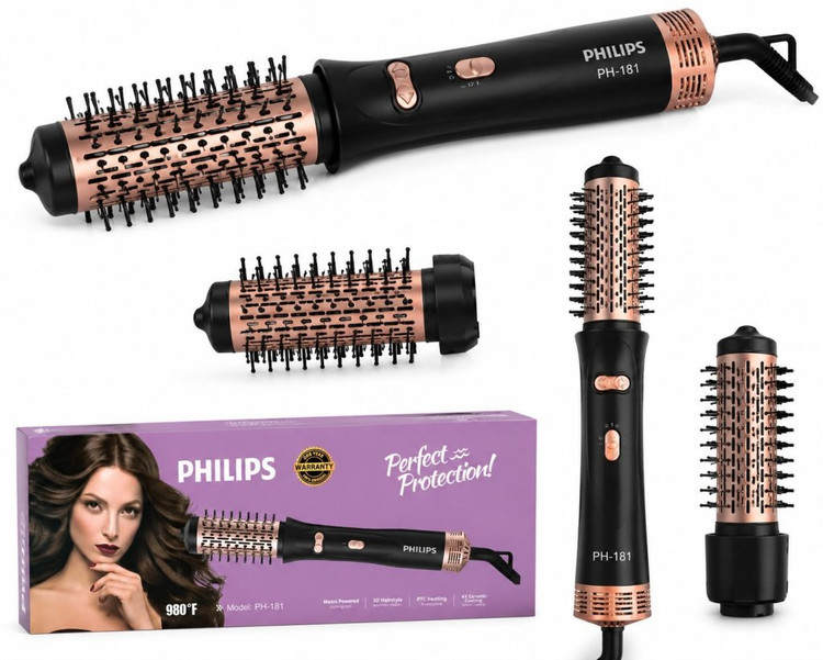 سشوار برس دار چرخشی دوکاره کیفیت بالا فلیپس PHILIPS PROFESSIONAL 181 2in1